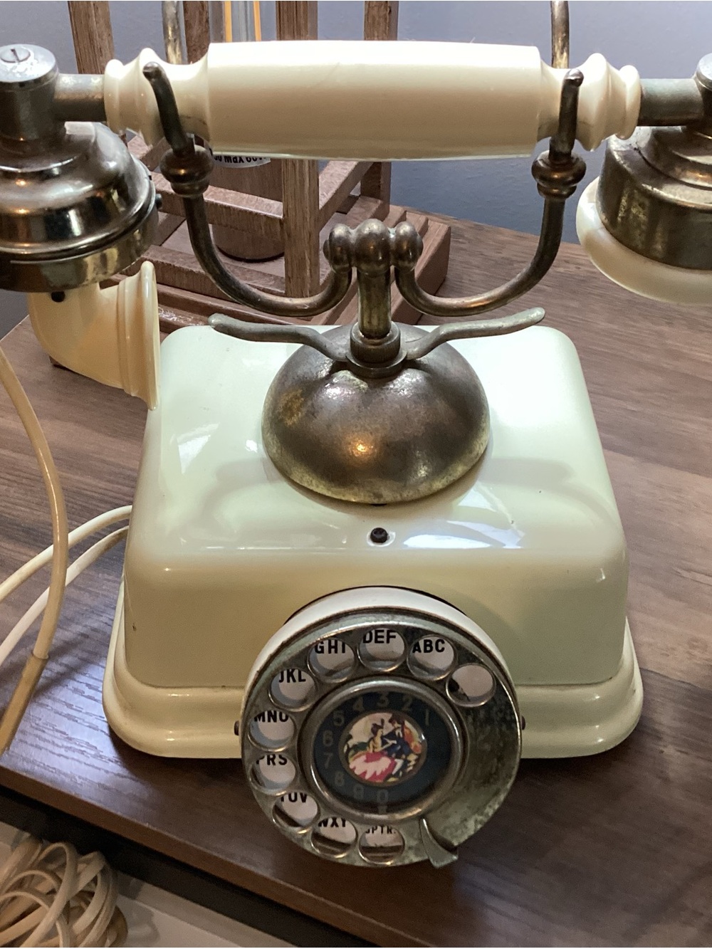Vintage 1972 Fold A Fone Inc Brass Base Table Telephone Phone Made In Japan